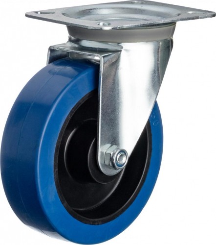Колесо промышленное СТЕЛЛА-ТЕХНИК N48160RBL поворотное, 160мм, полипропилен/эластичная резина,