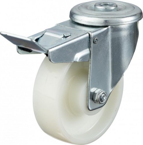 Колесо промышленное СТЕЛЛА-ТЕХНИК N29200CPUB1 200мм, чугун/полиуретан, поворотное с боковым торм - изображение 5