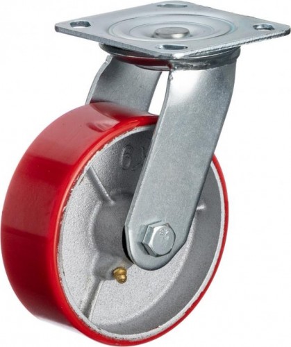 Колесо промышленное СТЕЛЛА-ТЕХНИК N29125CPU 125мм, чугун/полиуретан, поворотное, игольчатый, 2