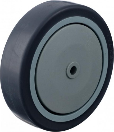 Колесо промышленное СТЕЛЛА-ТЕХНИК N48125TPRSW под ось, 125мм, 140кг, термопласт. серая резина, п