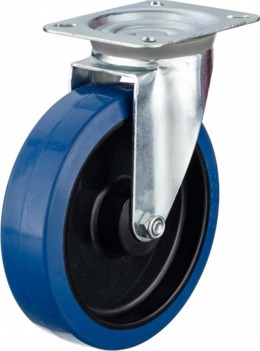 Колесо промышленное СТЕЛЛА-ТЕХНИК N48200RBL поворотное, 200мм, полипропилен/эластичная резина,
