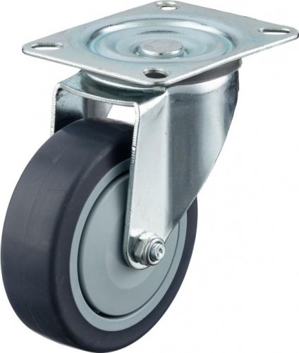 Колесо промышленное СТЕЛЛА-ТЕХНИК N48100TPR поворотное, 100мм, 100кг, термопласт. серая резина