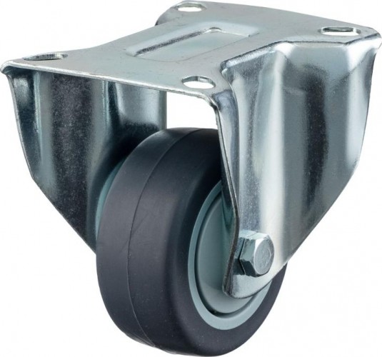 Колесо промышленное СТЕЛЛА-ТЕХНИК N48075TPRF неповоротное, 75мм, 70кг, термопласт. серая резина