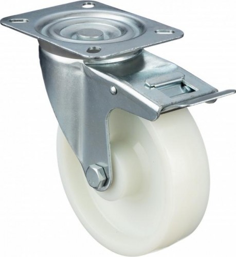 Колесо промышленное СТЕЛЛА-ТЕХНИК N48160PNYB поворотное с тормозом, 160мм, полиамид, 500кг