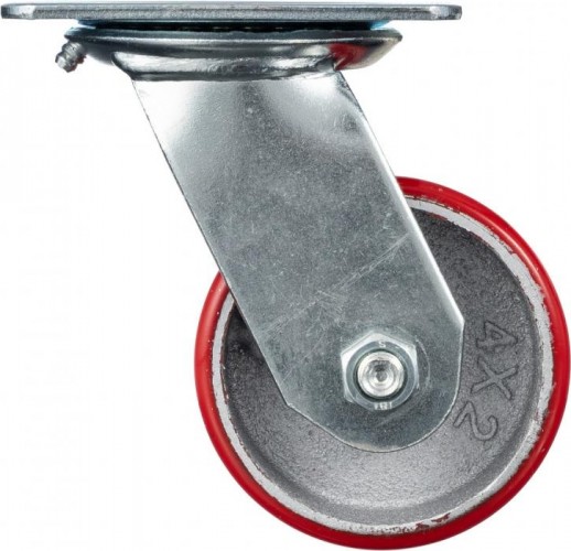 Колесо промышленное СТЕЛЛА-ТЕХНИК N29100CPU 100мм, чугун/полиуретан, поворотное, игольчатый, 2 - изображение 2