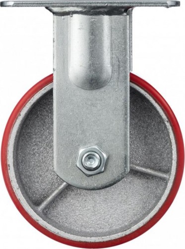 Колесо промышленное СТЕЛЛА-ТЕХНИК N29125CPUF 125мм, чугун/полиуретан, неповоротное, игольчатый, - изображение 2