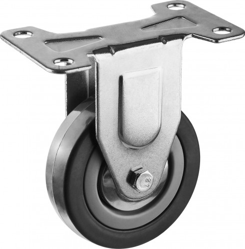 Колесо промышленное ЗУБР d=100 мм, г/п 65 кг неповоротное (резина/полипропилен) 30956-100-F