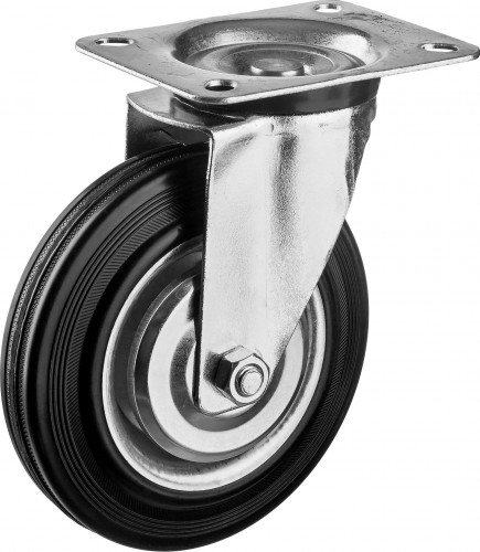 Колесо промышленное ЗУБР d=160 мм, г/п 145 кг поворотное (резина/металл, игольчатый подшипник) 30936-160-S