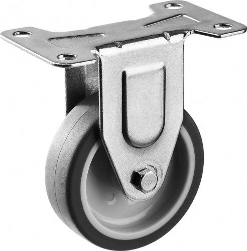 Колесо промышленное ЗУБР d=50 мм, г/п 40 кг неповоротное (термопластич. резина/полипропилен) 30946-50-F