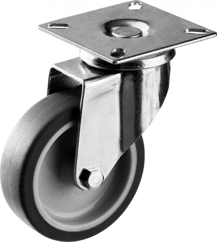 Колесо промышленное ЗУБР d=75 мм, г/п 60 кг поворотное (термопластич. резина/полипропилен) 30946-75-S