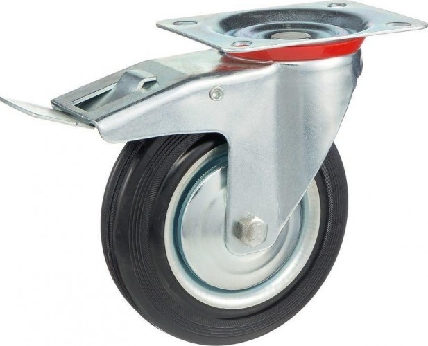 Колесо СТЕЛЛА-ТЕХНИК 4003-160 d=160 мм, г/п=145 кг, поворотное с тормозом 6973720469669