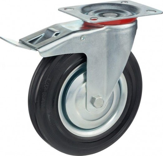 Колесо СТЕЛЛА-ТЕХНИК 4003-200 d=200 мм, г/п=185 кг, поворотное с тормозом 6973720468075