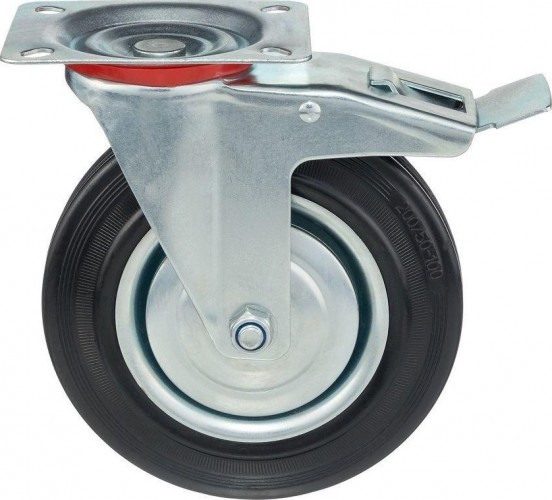 Колесо СТЕЛЛА-ТЕХНИК 4003-200 d=200 мм, г/п=185 кг, поворотное с тормозом 6973720468075 - изображение 2