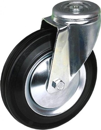 Колесо СТЕЛЛА-ТЕХНИК 536103 d=125 мм, г/п=130 кг, поворотное с отверст. 12 мм 8007554065273