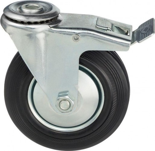 Колесо СТЕЛЛА-ТЕХНИК 536203 d=125 мм, г/п=130 кг поворот. с торм  с отв. 12 мм 8007554029565 - изображение 2