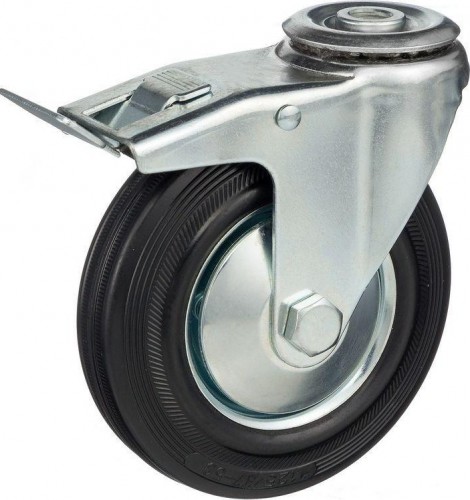 Колесо СТЕЛЛА-ТЕХНИК 536203 d=125 мм, г/п=130 кг поворот. с торм  с отв. 12 мм 8007554029565