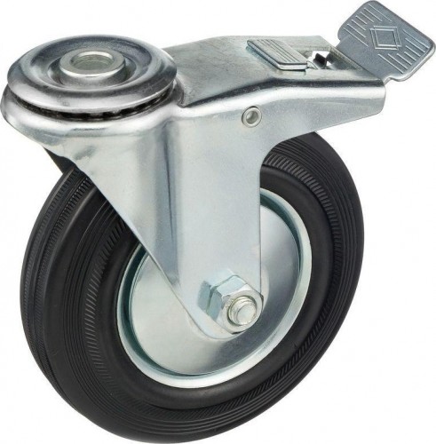 Колесо СТЕЛЛА-ТЕХНИК 536203 d=125 мм, г/п=130 кг поворот. с торм  с отв. 12 мм 8007554029565 - изображение 4