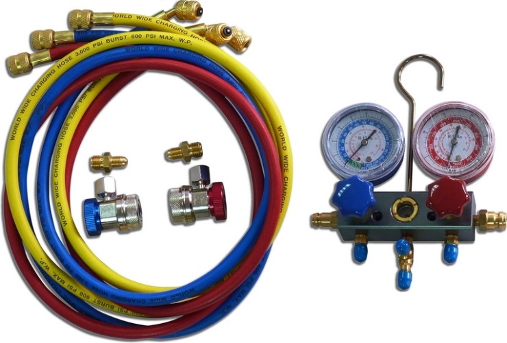 Коллектор манометрический для фреона МАСТАК с быстросъемными переходниками 105-20001 105-20001