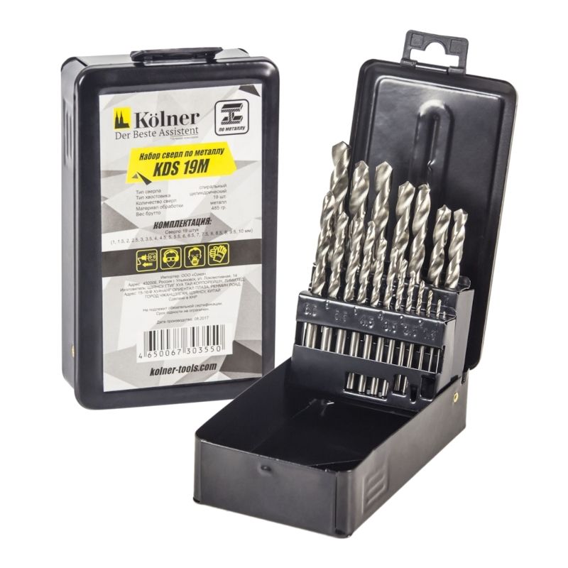 Набор сверл по металлу в металлическом кейсе KOLNER KDS 19M - изображение 4