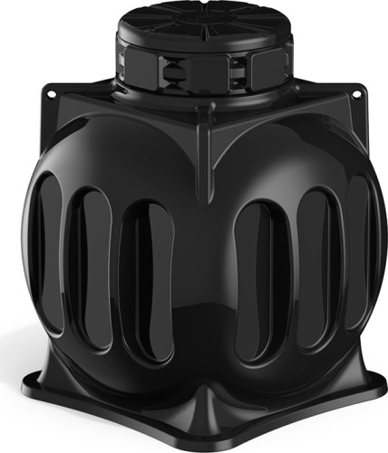 Колодец POLIMER GROUP КС-5М RUWEL с горловиной H200 и крышкой D 780 мм, черный SK05070202.001