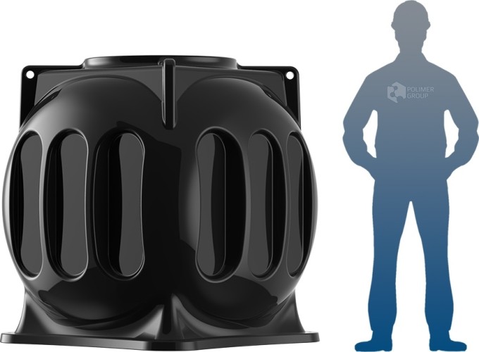 Колодец POLIMER GROUP КС-5М RUWEL без крышки, цвет черный SK05010202.001 - изображение 2