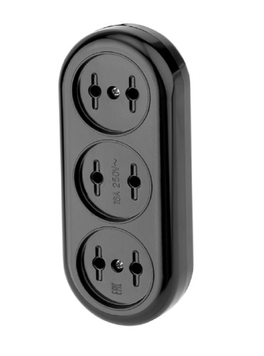 Колодка REXANT 11-8979 3 гнезда карболитовая б/з 16А, черная