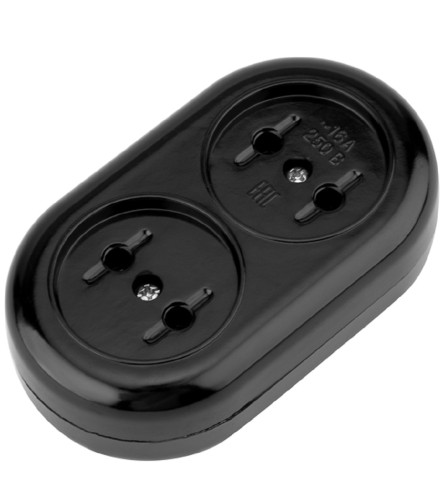 Колодка REXANT 11-8981 2 гнезда карболитовая б/з 16А, черная - изображение 3