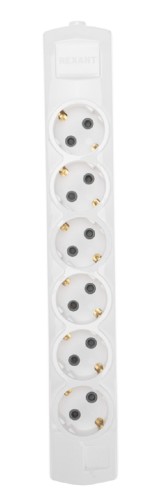 Колодка REXANT 13-4403 PREMIUM 6 гнезд, с/з, белый - изображение 2