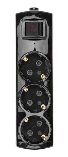 Колодка REXANT 13-4405 PREMIUM 3 гнезда, с/з, с выкл., черный - изображение 2