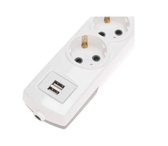 Колодка REXANT 13-4407 PREMIUM 6 гнезд, с/з, 2 USB, белый - изображение 5