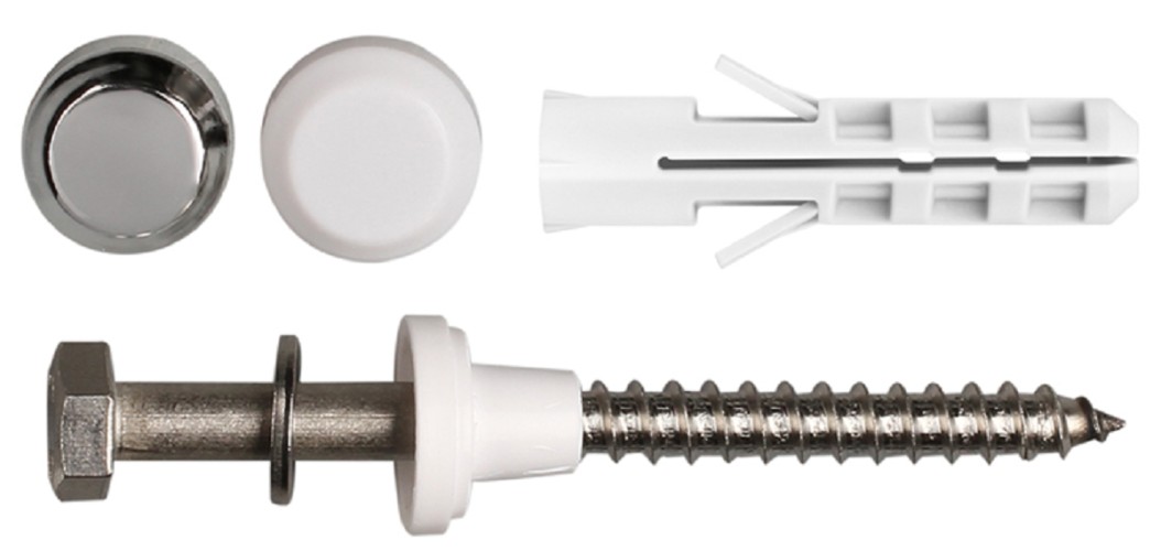 Комплект крепления ЕВРОПАРТНЕР PWC 8х40 для унитаза и писсуара с белой заглушкой (100 шт) 76062462