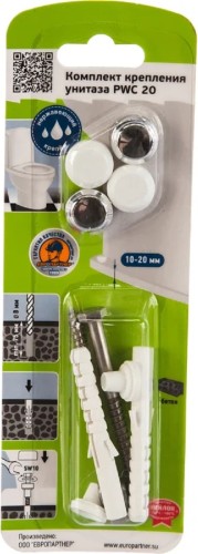 Комплект крепления ЕВРОПАРТНЕР PWC 20 для унитаза, блистер 87656 - изображение 3