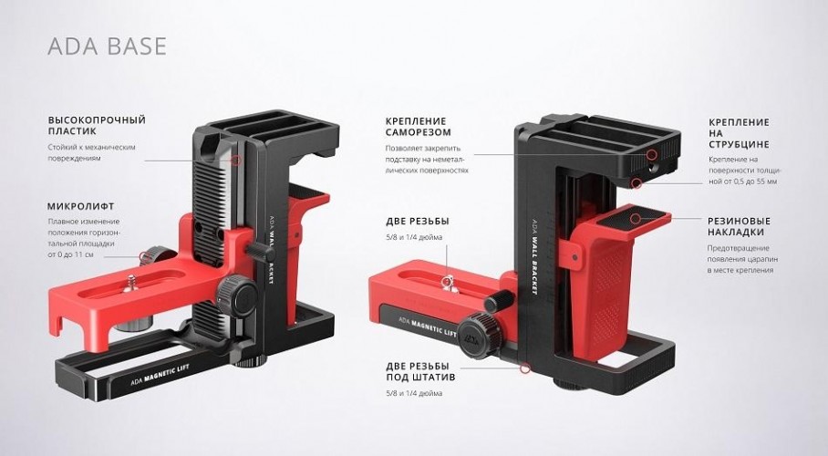 Комплект магнитный с микролифтом + крепление-зажим ADA BASE (MAGNETIC LIFT + WALL BRACKET) А00555 - изображение 5