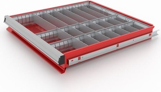 Комплект разделителей ящика тумбы инструментальной FERRUM "PREMIUM" 21 ячейка, (красный) 15.001 15.001