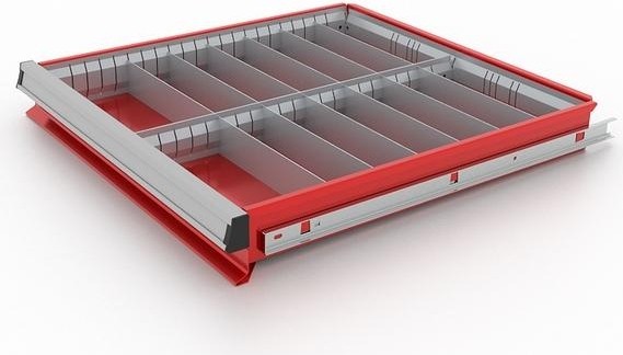 Комплект разделителей ящика тумбы инструментальной FERRUM "PREMIUM" 14 ячеек, (красный) 15.003 15.003