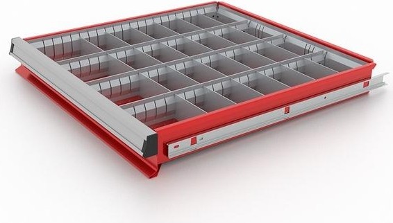 Комплект разделителей ящика тумбы инструментальной FERRUM "PREMIUM" 28 ячеек, (красный) 15.002