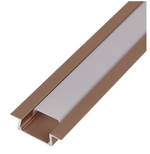 Комплект врезного профиля REXANT 146-405-3 алюминиевого с рассеивателем, 22х6мм, 1м роз.золот