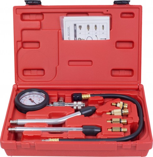 Компрессометр бензиновый МАСТАК 120-10008C 0-20 атм., кейс, 8 предметов