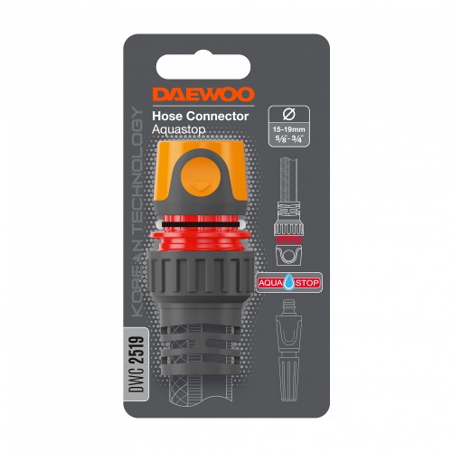 Коннектор DAEWOO DWC 2519 для шланга 15-19 мм (5/8”-3/4”) с аквастопом - изображение 2