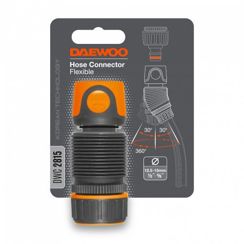 Коннектор DAEWOO DWC 2815 гибкий для шланга 12.5-15 мм (1/2”-5/8”) - изображение 2
