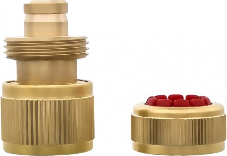 Коннектор QUATTRO ELEMENTI  для шланга 1/2", латунь, аквастоп 246-395 - изображение 3