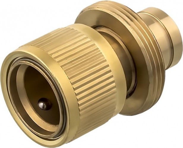 Коннектор QUATTRO ELEMENTI  для шланга 3/4", латунь, аквастоп 246-401 - изображение 2