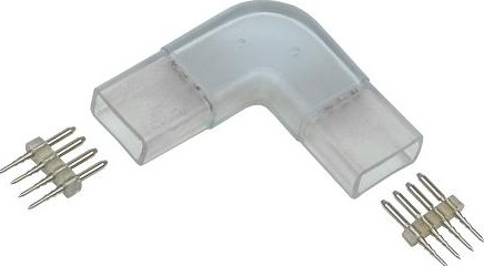 Коннектор угловой IEK 14мм RGB разъем-разъем (5 шт) LSCON14-RGB-220-05
