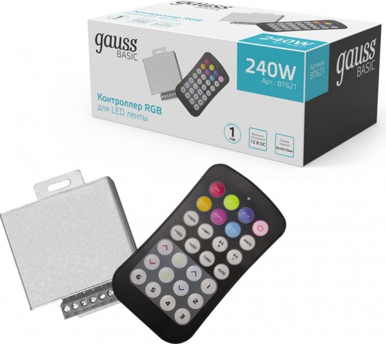 Контроллер GAUSS BT621 rgb basic для ленты led 12v 240w