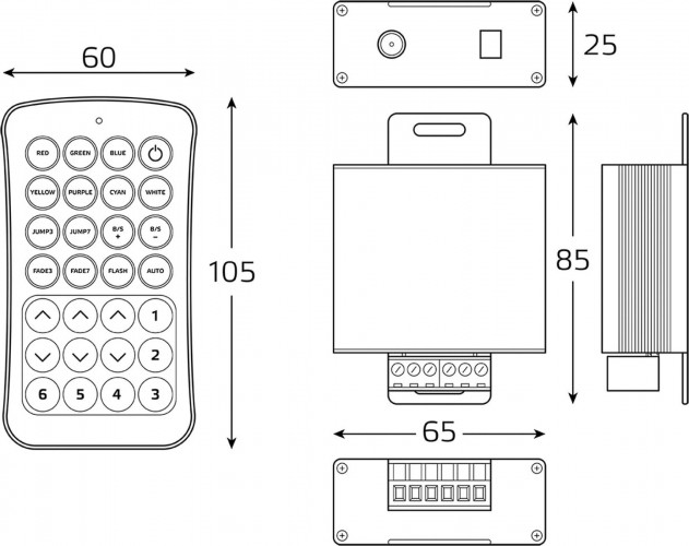 Контроллер GAUSS BT621 rgb basic для ленты led 12v 240w - изображение 5