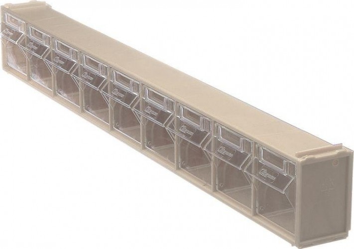 Короб откидной СТЕЛЛА-ТЕХНИК  600х68х78мм, 9 ячеек, бежевый, прозрачный F-600-9-B