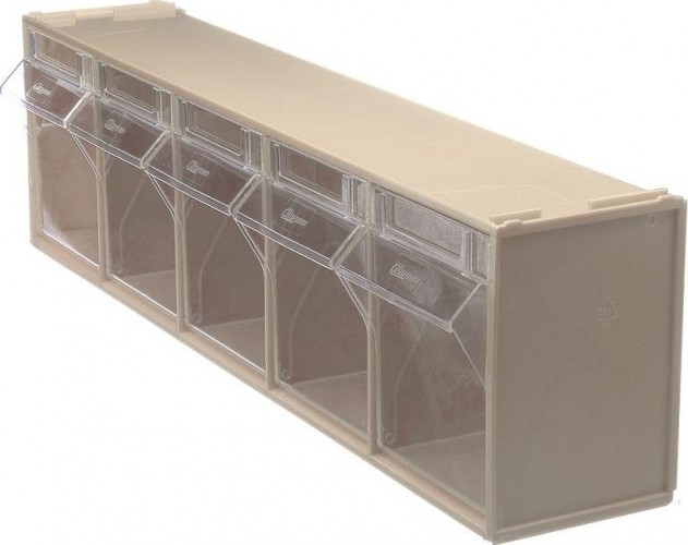 Короб откидной СТЕЛЛА-ТЕХНИК  600х140х168мм, 5 ячеек, бежевый, прозрачный F-600-5-B