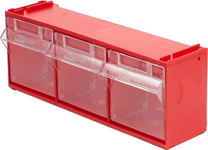 Короб откидной СТЕЛЛА-ТЕХНИК F-300-3  300х96х112мм, красный, прозрачный