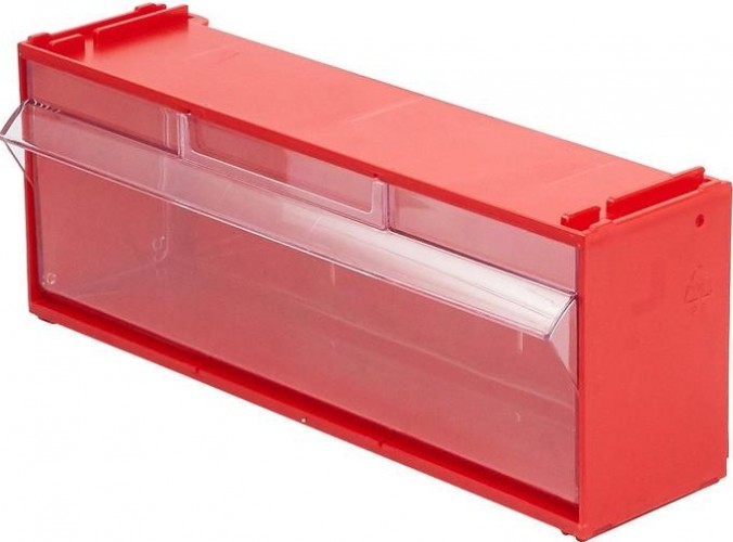 Короб откидной СТЕЛЛА-ТЕХНИК F-300-1  300х96х112мм, красный, прозрачный