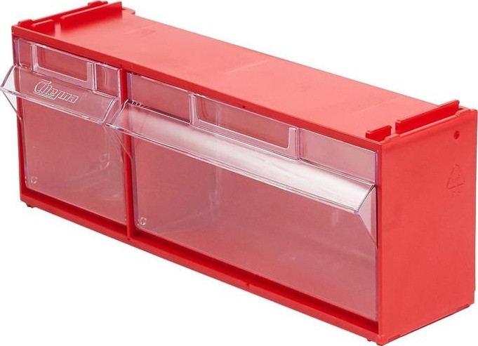 Короб откидной СТЕЛЛА-ТЕХНИК F-300-2  300х96х112мм, красный, прозрачный